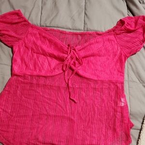 Women's Pink Off-Shoulder Top
